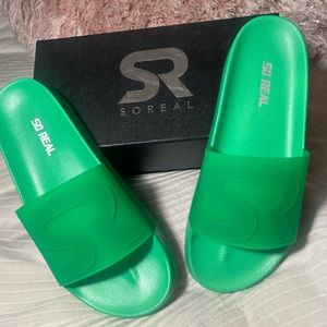 Neon Green Slides Brand New (with packaging)